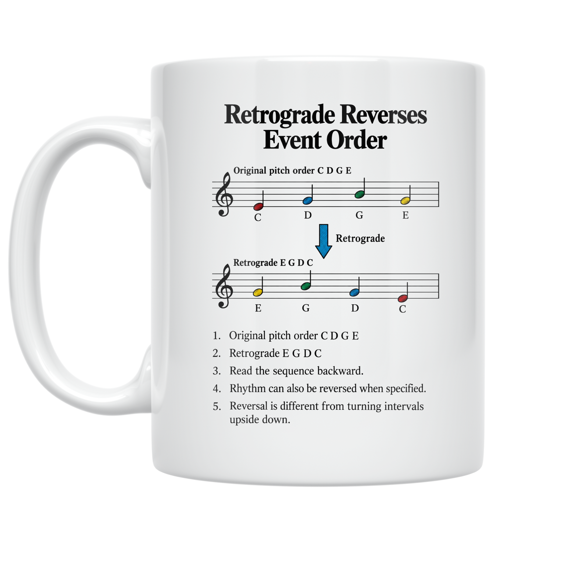 Retrograde Reverses Event Order - Music Workshop Enthusiast - 11 oz Ceramic Coffee Mug