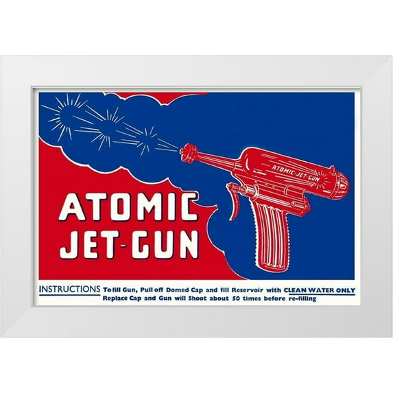 Retrogun 14x11 White Modern Wood Framed Museum Art Print Titled - Atomic Jet-Gun