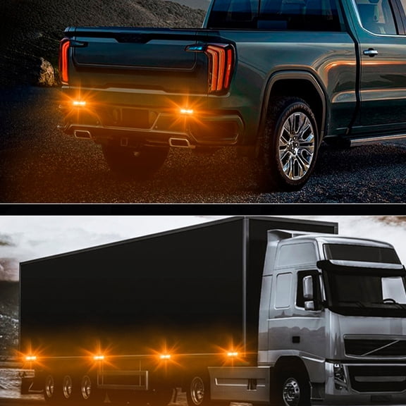 Retrok 10pcs LED Oval Clearance Light 12V 24V Super Bright Car Oval Side Marker Light Durable Truck Tail Lamp Auto Front and Rear Side Indicator Amber Light for Car Trailer Pickup Van (Red)