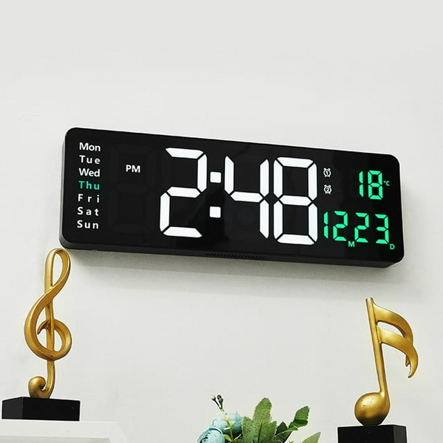 Retrok 16Inch LED Digital Wall Clock with Remote Control Large Display