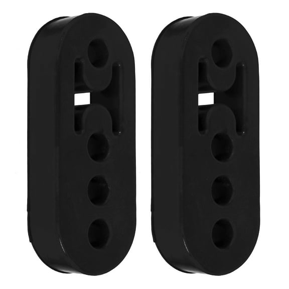Retrok 2Pcs Exhaust Hangers Universal Rear Exhaust Repair Hanger 4 Holes 12mm Car Exhaust Mount Brackets High Density Rubber Muffler Hanger for Protecting Car Exhaust System (Black)