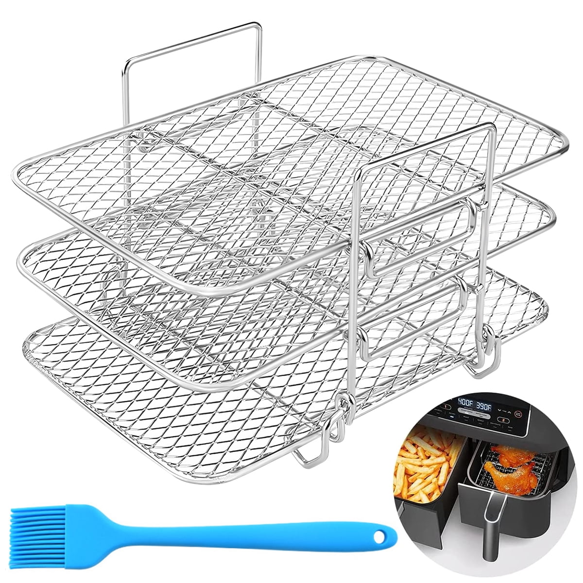 Retrok Air Fryer Rack for Ninja DZ201 DZ401 304 Stainless Steel