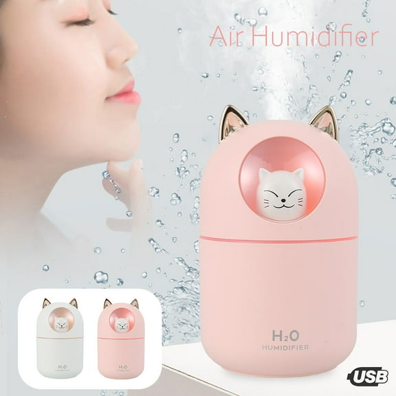 Retrok Air Humidifier 300ML Air Purifier Electric Cool Mist Humidifier Silent Portable Mist Diffuser Modern Aromatherapy Humidifier for Home Office Bedroom Car