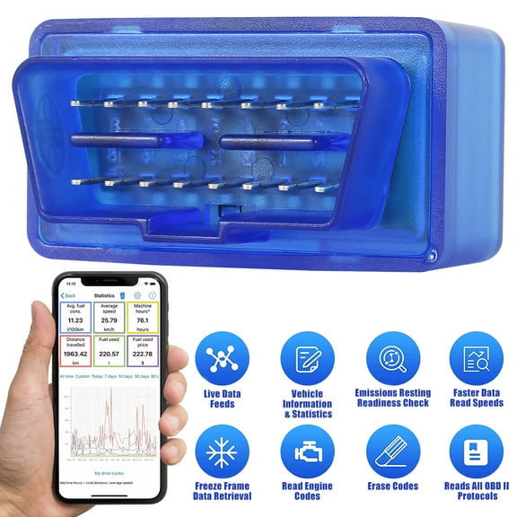 Retrok Car Mini OBD2 Scanner Compatible with IOS and Android System Professional Auto Bluetooth Diagnostic Scanner Portable OBDII Code Reader Car Light Diagnostic Scan Tool for Car Auto