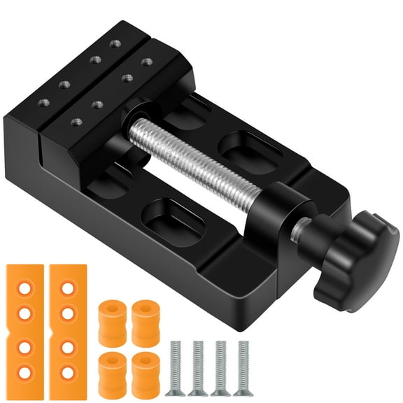 Retrok Mini Bench Clamp Aluminum Alloy Small Bench Vice Clamp Multifunctional Mini Flat Table Clamp Carving Tool Portable Jewelry DIY Carving Clamp for Jewelry Watch Crafts (Black )