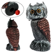 Ihvewuo Plastic Fake Owl Decoy Scarecrow to Scare Birds Lifelike Simulation Owl Bird Deterrent with 360 Swivel Head Realistic Owl Statue for Garden Indoor Outdoor