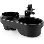 Retrok Stroller Cup Holder Snack Tray Catcher 360Rotating, 2 in 1 Universal Stroller Tray with Drink Holder, Non-Slip Grip Clip Stroller Tray Compatible with Almost All StrollersBlack