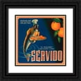 thumbnail image 1 of Retrolabel 12x12 Black Ornate Wood Framed with Double Matting Museum Art Print Titled - Servido Selected Oranges, 1 of 4