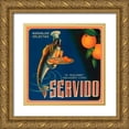 thumbnail image 1 of Retrolabel 12x12 Gold Ornate Wood Framed with Double Matting Museum Art Print Titled - Servido Selected Oranges, 1 of 4