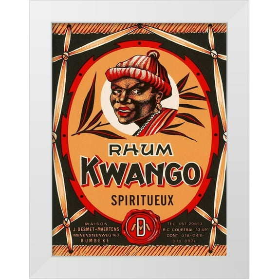 Retrolabel 12x14 White Modern Wood Framed Museum Art Print Titled - Rhum Kwango