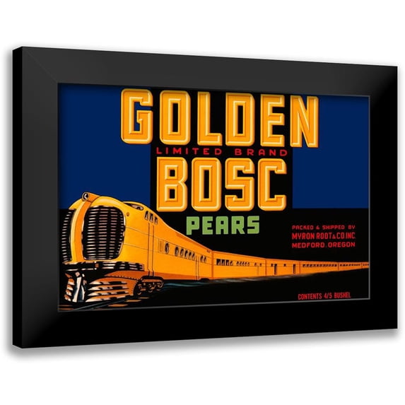 Retrolabel 14x11 Black Modern Framed Museum Art Print Titled - Golden Bosc Limited Edition Pears