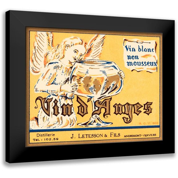 Retrolabel 14x12 Black Modern Framed Museum Art Print Titled - Vin dAnges