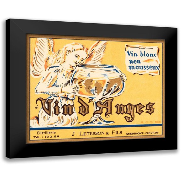 Retrolabel 14x12 Black Modern Framed Museum Art Print Titled - Vin dAnges