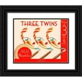 thumbnail image 1 of Retrolabel 14x12 Black Ornate Wood Framed with Double Matting Museum Art Print Titled - Three Twins Mild Panatelas, 1 of 4
