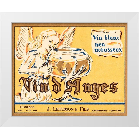 Retrolabel 14x12 White Modern Wood Framed Museum Art Print Titled - Vin dAnges