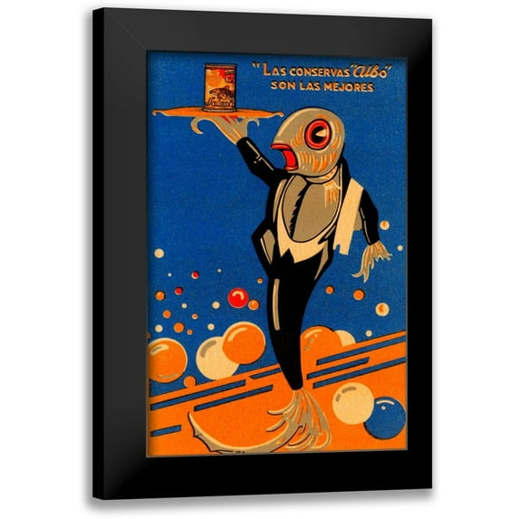 Retrolabel 17x24 Black Modern Framed Museum Art Print Titled - Las conservas Albo son las mejores