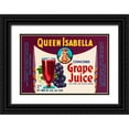 thumbnail image 1 of Retrolabel 24x17 Black Ornate Wood Framed with Double Matting Museum Art Print Titled - Queen Isabella Concord Grape Juice, 1 of 4
