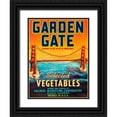 thumbnail image 1 of Retrolabel 25x32 Black Ornate Wood Framed with Double Matting Museum Art Print Titled - Garden Gate Selected Vegetables, 1 of 4