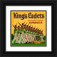 thumbnail image 1 of Retrolabel 26x26 Black Ornate Wood Framed with Double Matting Museum Art Print Titled - Kings Cadets California Green Asparagus, 1 of 4