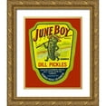thumbnail image 1 of Retrolabel 26x32 Gold Ornate Wood Framed with Double Matting Museum Art Print Titled - June Boy Dill Pickles, 1 of 4