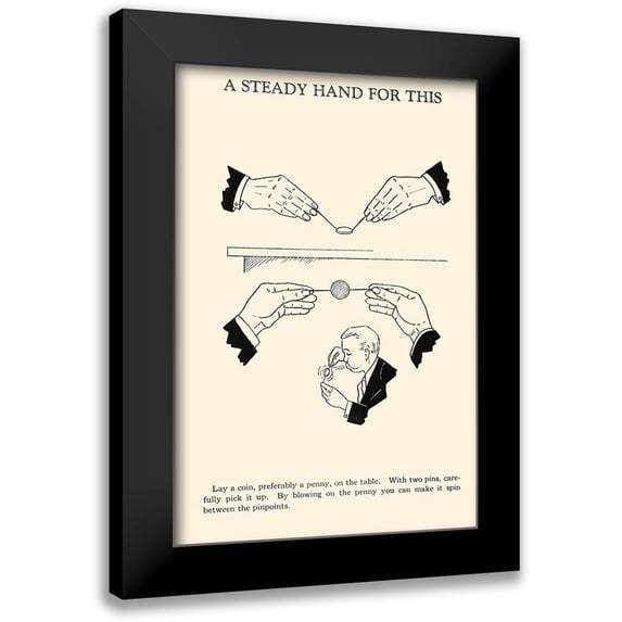 Retromagic 11x14 Black Modern Framed Museum Art Print Titled - A Steady Hand for This