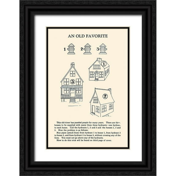 Retromagic 11x14 Black Ornate Wood Framed with Double Matting Museum Art Print Titled - An Old Favorite