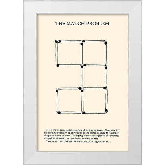 Retromagic 13x18 White Modern Wood Framed Museum Art Print Titled - The Match Problem