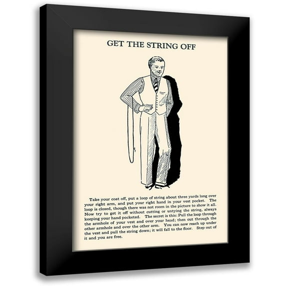 Retromagic 17x24 Black Modern Framed Museum Art Print Titled - Get the String Off