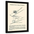 thumbnail image 1 of Retromagic 17x24 Black Modern Wood Framed Wall Art Titled - Which Way Will It Roll, 1 of 6