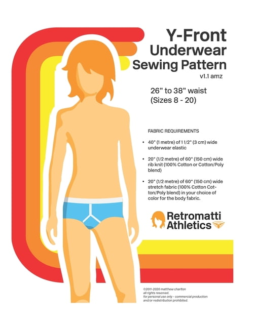 Retromatti Sewing Patterns: Retromatti Athletics Y-Front Underwear