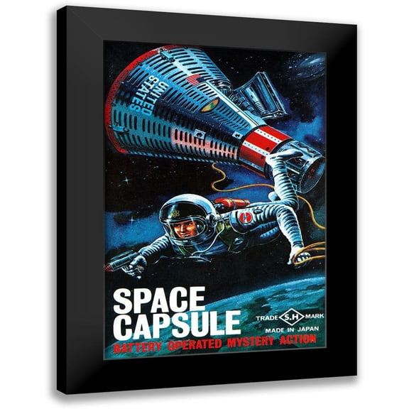 Retrorocket 11x14 Black Modern Framed Museum Art Print Titled - Space Capsule