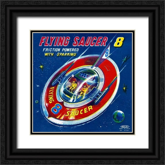 Retrorocket 12x12 Black Ornate Wood Framed with Double Matting Museum Art Print Titled - Flying Saucer 8