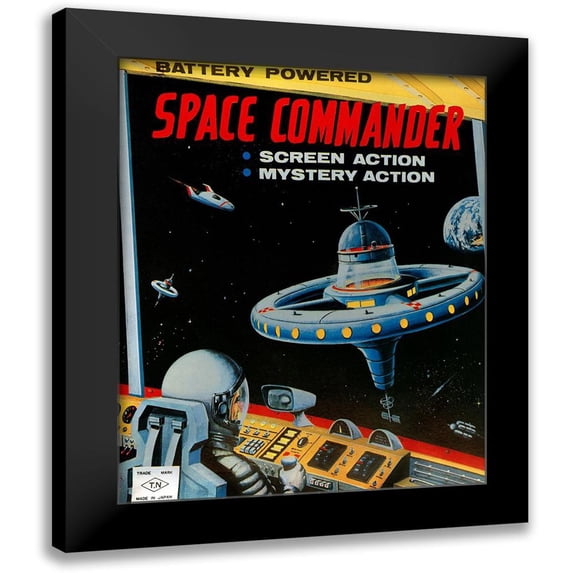 Retrorocket 12x14 Black Modern Framed Museum Art Print Titled - Space Commander