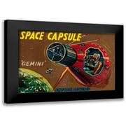 Retrorocket 14x11 Black Modern Framed Museum Art Print Titled - Space Capsule Gemini