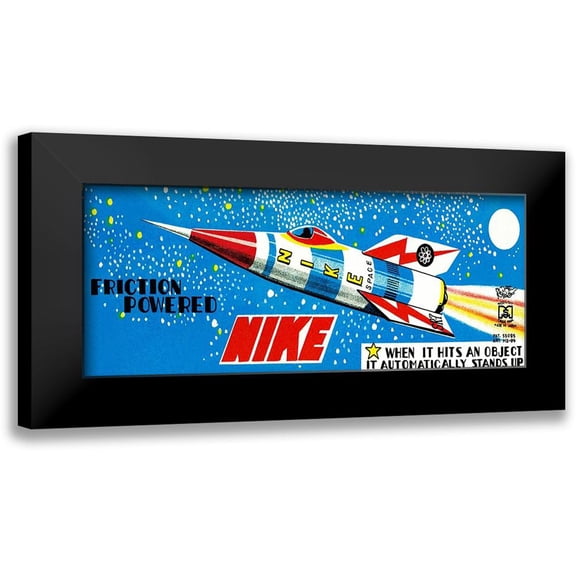 Retrorocket 14x8 Black Modern Framed Museum Art Print Titled - Friction Powered Nike