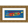 thumbnail image 1 of Retrorocket 14x8 Gold Ornate Wood Framed with Double Matting Museum Art Print Titled - Sparkling Space Ranger, 1 of 4