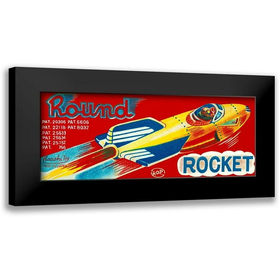 Retrorocket 18x9 Black Modern Framed Museum Art Print Titled - Round Rocket