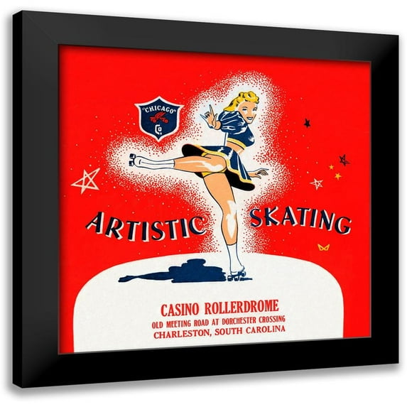 Retrorollers 15x15 Black Modern Framed Museum Art Print Titled - Artistic Skating