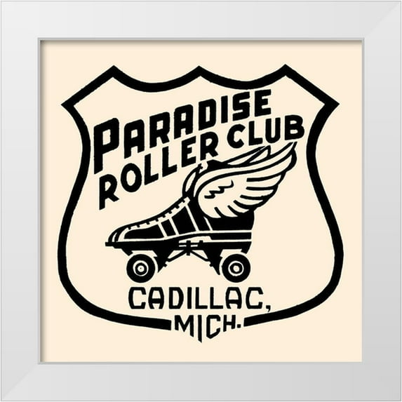 Retrorollers 26x26 White Modern Wood Framed Museum Art Print Titled - Paradise Roller Club