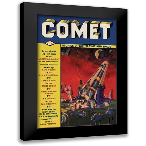 Retrosci-fi 11x14 Black Modern Framed Museum Art Print Titled - Comet: Giant Space Gun