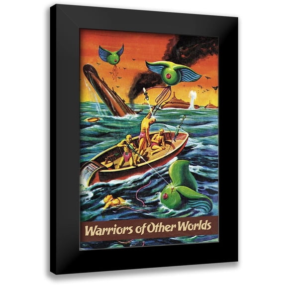 Retrosci-fi 13x18 Black Modern Framed Museum Art Print Titled - Warriors of Other Worlds