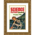 thumbnail image 1 of Retrosci-fi 23x32 Gold Ornate Wood Framed with Double Matting Museum Art Print Titled - Science Fiction Quarterly: Little People of the Space Web, 1 of 4