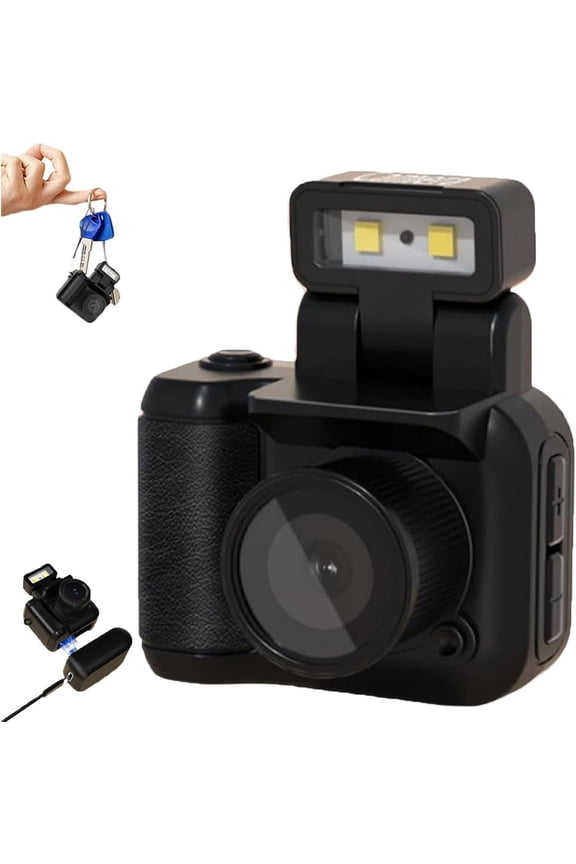 Mini Camera, Flexsmart Mini Camera, Flexsmart Point and Shoot Mini Camera, Miniretroflex Nostalgic Camera, Retro Snap Camera, Mini Camera Keychain, 1080p HD Mini Camera(Black)