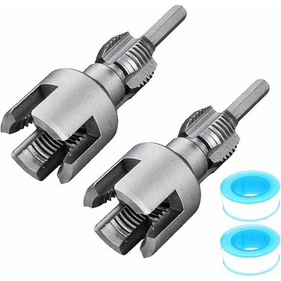 Retrospecti Integrated Internal & External Pipe Threading Tool, 1/2'' and 3/4'' Water Pipe Internal and External Integrated Threader (1/2"+ 3/4)