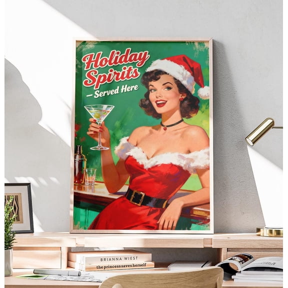 Retrospirits Wall Art Vintage Pin Up Poster Home Decoration Print Retro Woman, Unframed Poster Size 24x36 F03.1.21l444