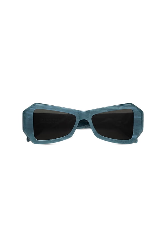 Men's Tempio Blue Marble Geometric Blue Marble Acetate Sunglasses Blue