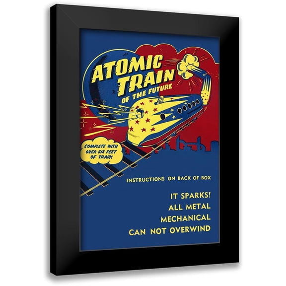 Retrotrans 11x14 Black Modern Framed Museum Art Print Titled - Atomic Train of the Future