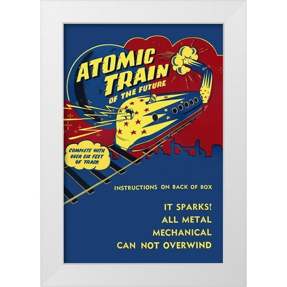 Retrotrans 11x14 White Modern Wood Framed Museum Art Print Titled - Atomic Train of the Future
