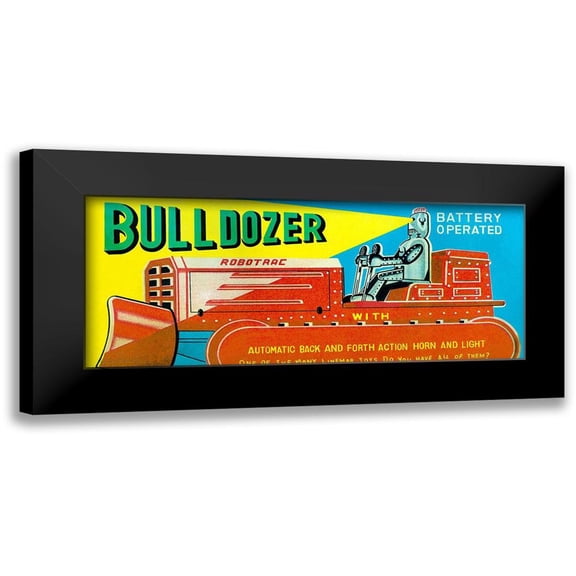 Retrotrans 14x8 Black Modern Framed Museum Art Print Titled - Robotrac Bulldozer