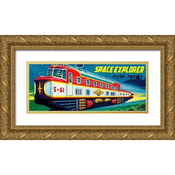 Retrotrans 32x15 Gold Ornate Wood Framed with Double Matting Museum Art Print Titled - Space Explorer 5-61